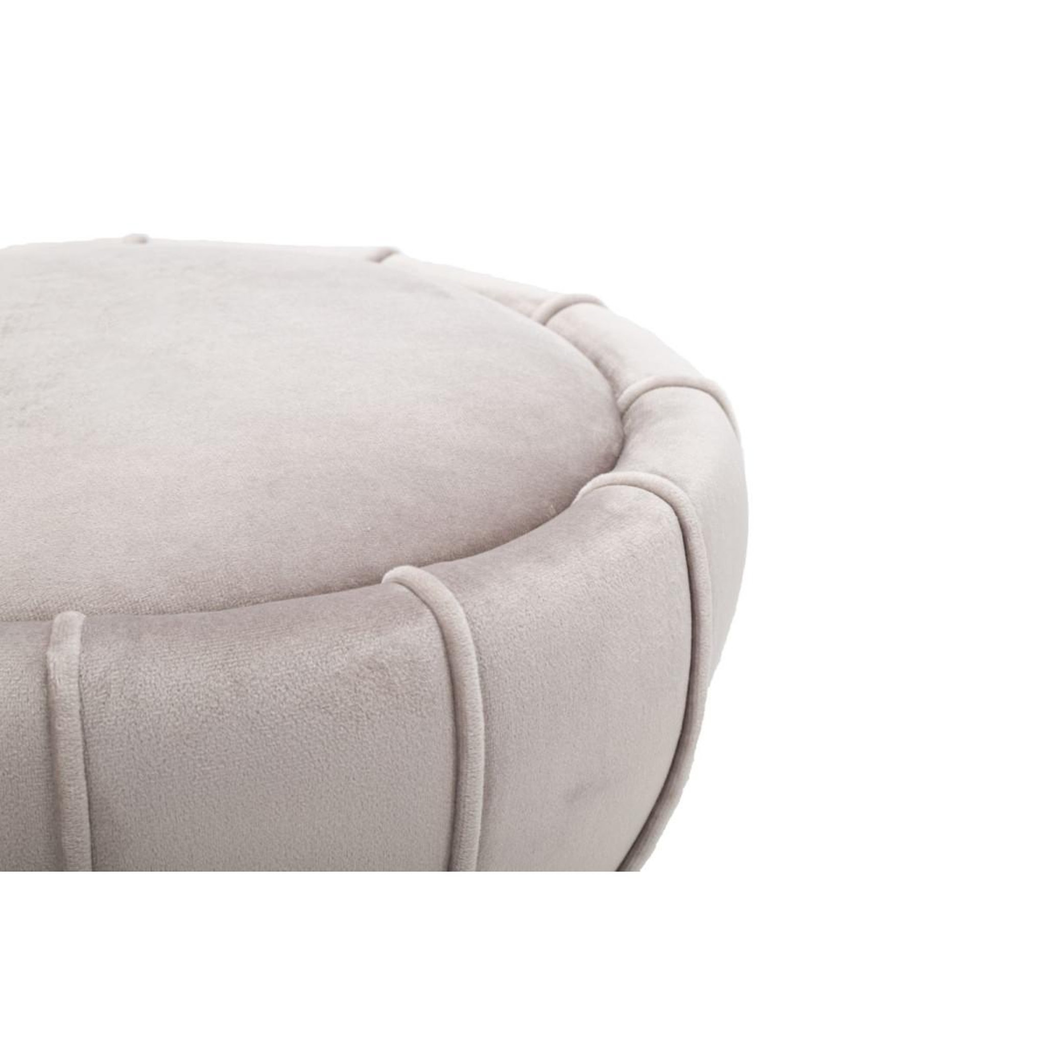 Voir la diapositive 3 : Paris Prix Pouf design en velours  flower  44cm gris & or
