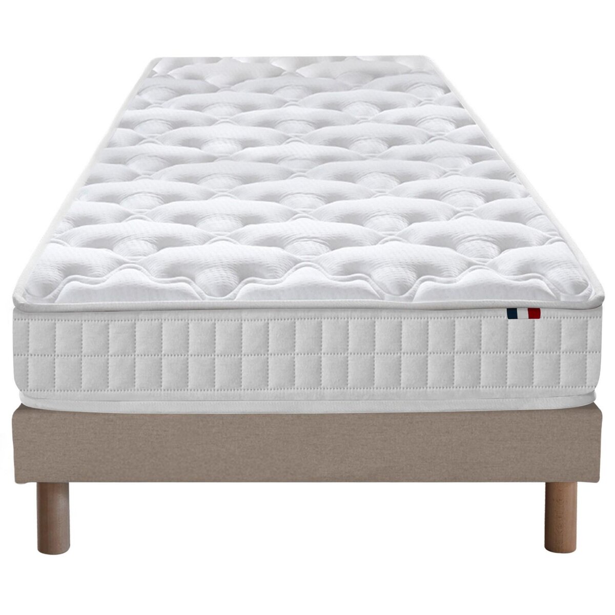 IDLITERIE Ensemble matelas ressorts ASTRE + sommier pour un confort durable