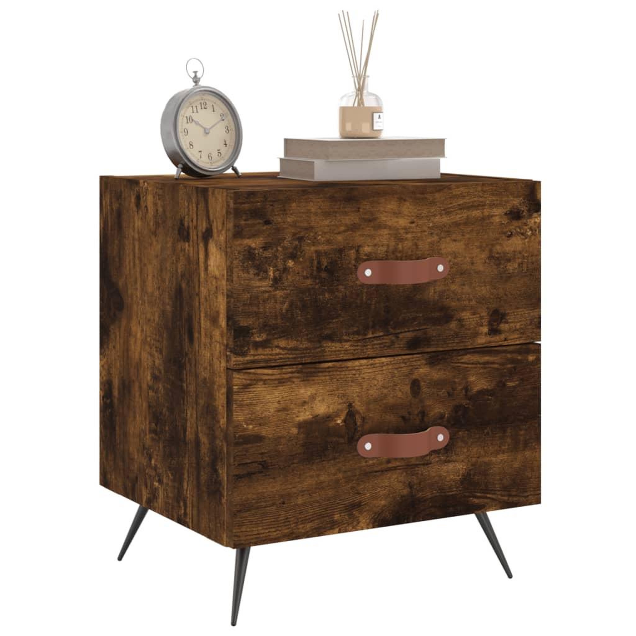 Voir la diapositive 4 : VIDAXL Tables de chevet 2pcs chene fume 40x35x47,5cm bois d'ingenierie