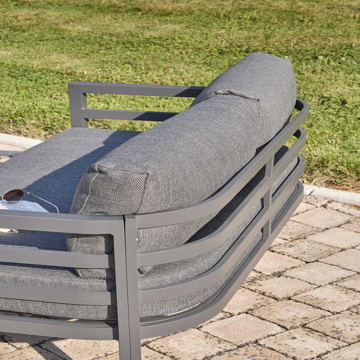 DCB GARDEN Salon de jardin 4 places en aluminium