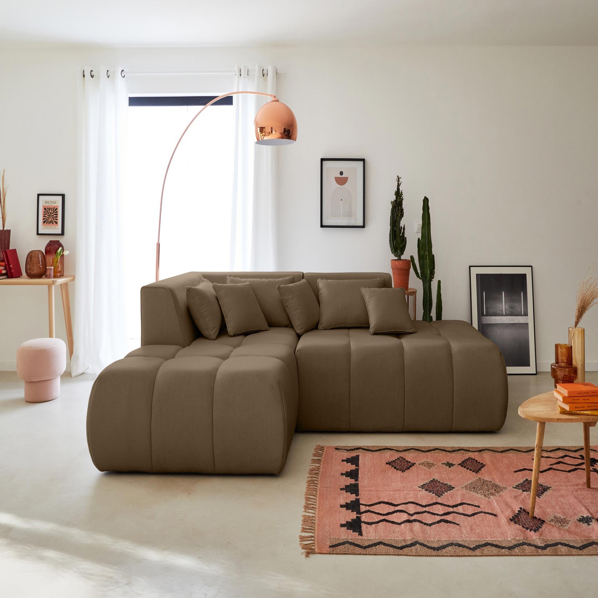 Voir la diapositive 6 : LISA DESIGN Caracas - canapé modulable d'angle gauche - 4 places - en tissu