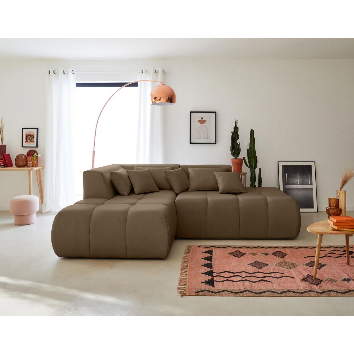 LISA DESIGN Caracas - canapé modulable d'angle gauche - 4 places - en tissu