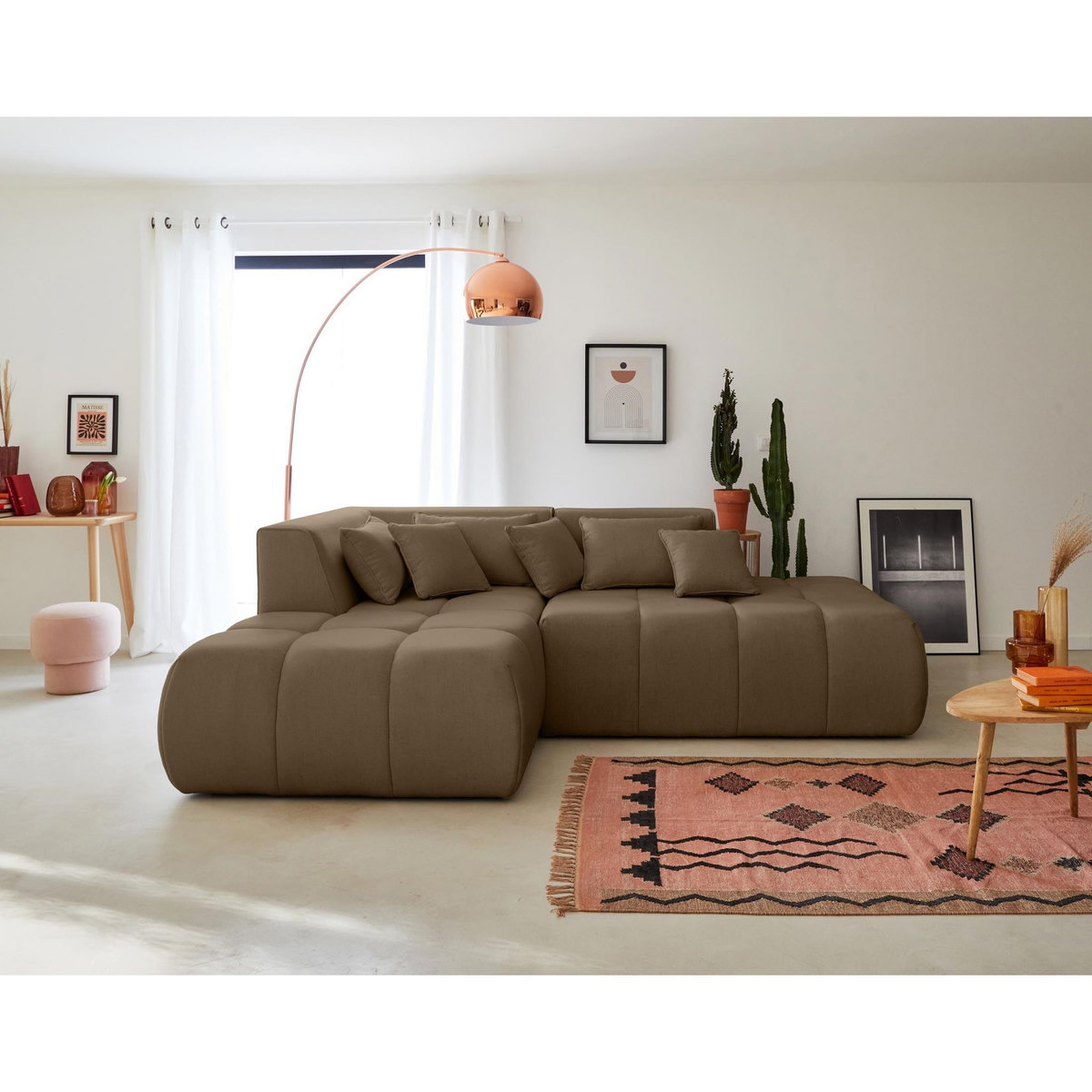 LISA DESIGN Caracas - canapé modulable d'angle gauche - 4 places - en tissu