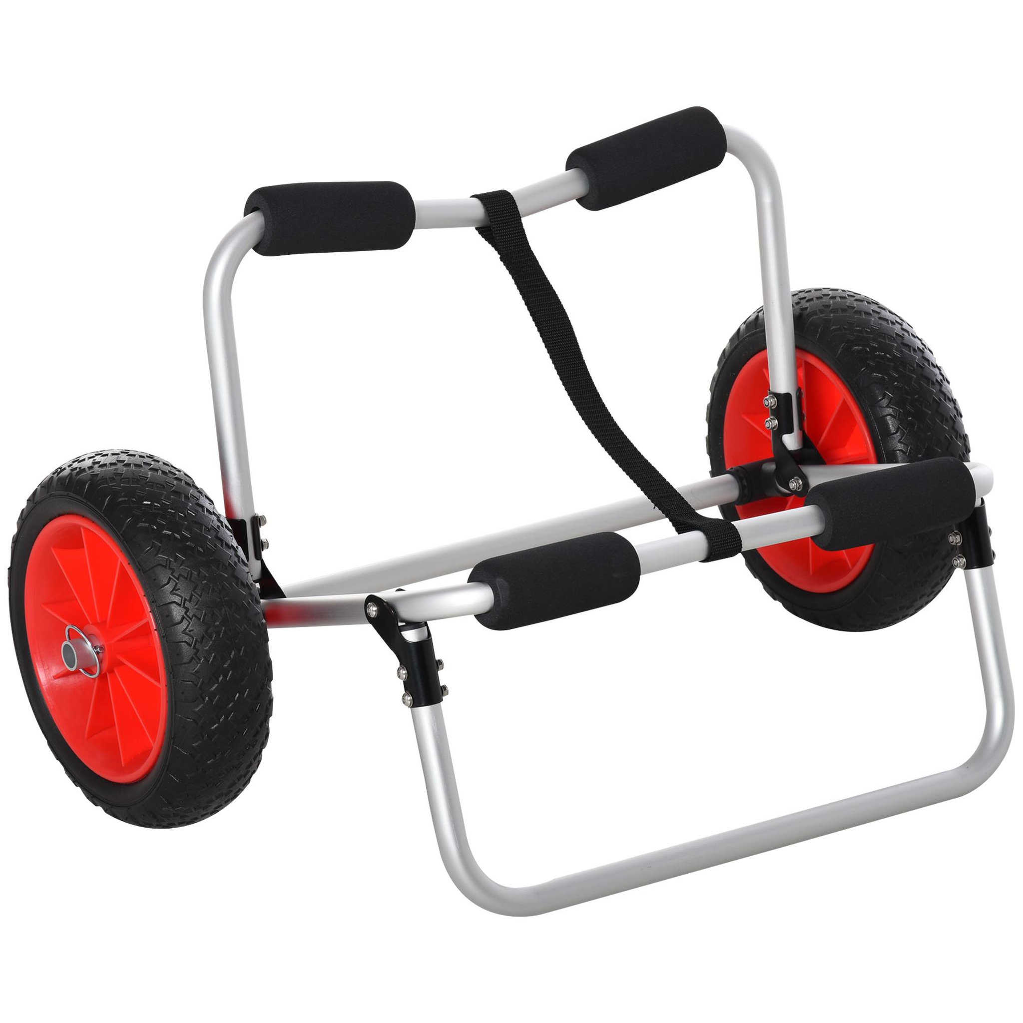 HOMCOM Chariot sit on top kayak chariot de transport pliable pour bateaux canoë ou kayak charge max. 90 Kg alu. mousse antidérapante