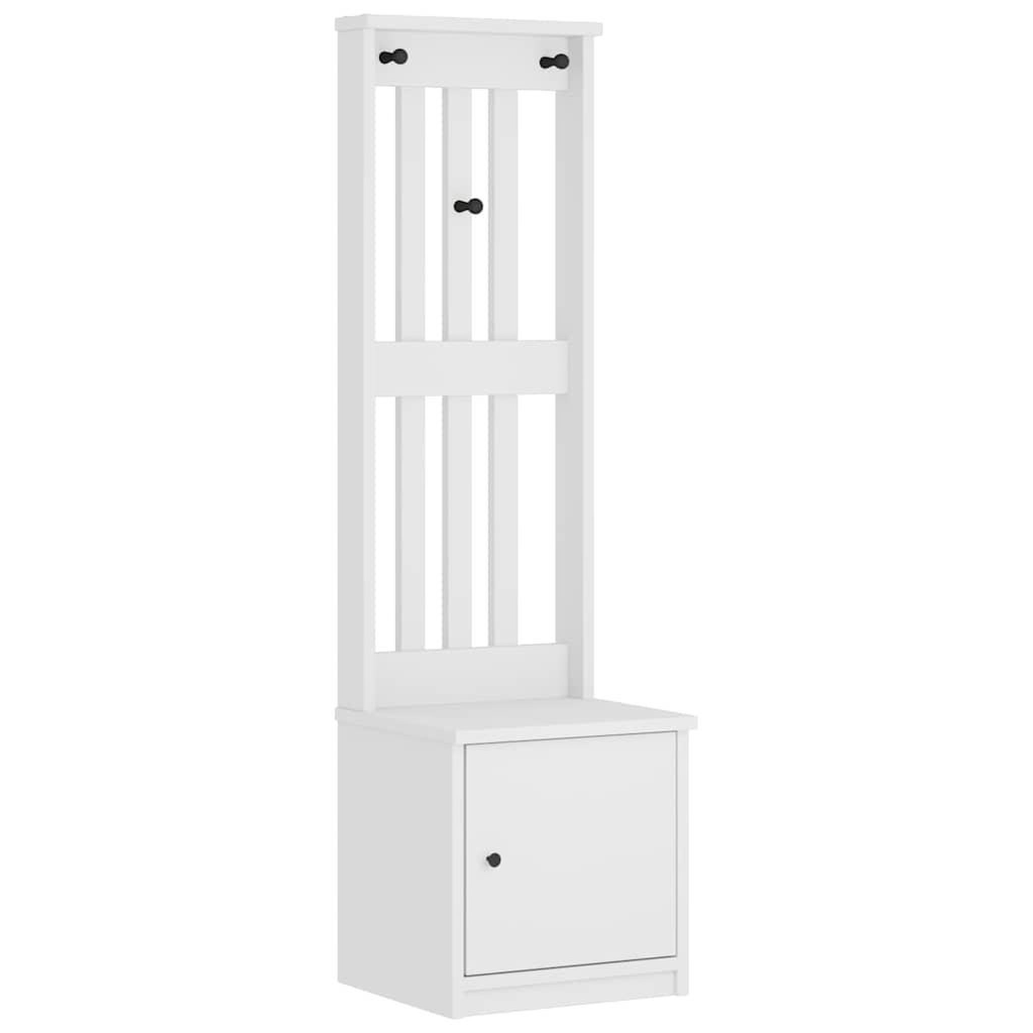Voir la diapositive 2 : VIDAXL Portemanteau SANDENS blanc 45x40x159,5 cm bois massif pin