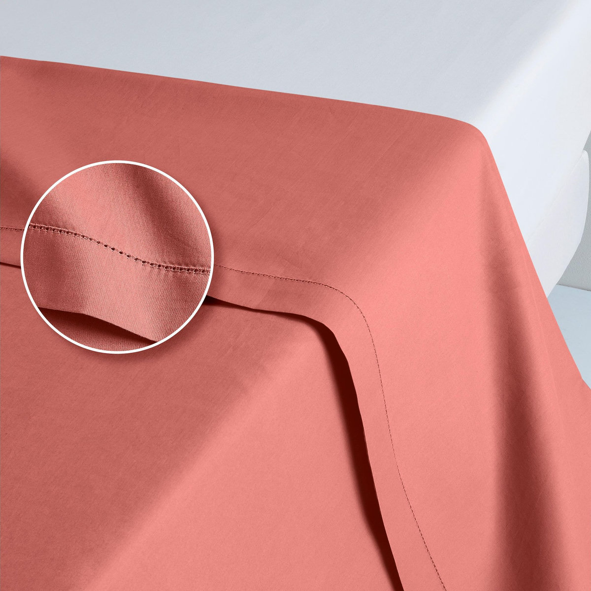 ACTUEL Drap plat uni en percale de coton 70 fils - collection permanente