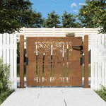 VIDAXL Portail de jardin 105x80 cm acier corten design de bambou