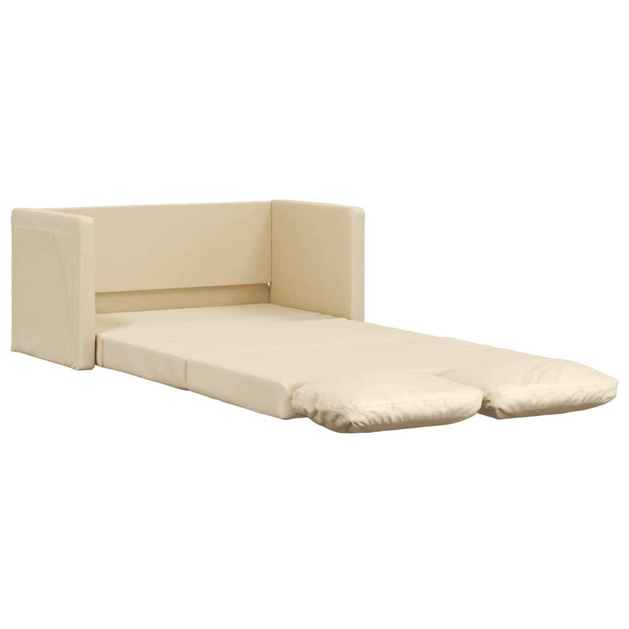 Voir la diapositive 2 : VIDAXL Canape-lit 2 en 1 creme 112x174x55 cm tissu