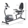 Voir la diapositive 3 : HOMCOM Vélo d'appartement semi-allongé magnétique écran LCD multifonction siège résistance réglable volant inertie 3 Kg gris