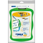 BIC Ardoise blanche 20x31cm bords coloris aléatoire + 1 feutre + 1 effacette