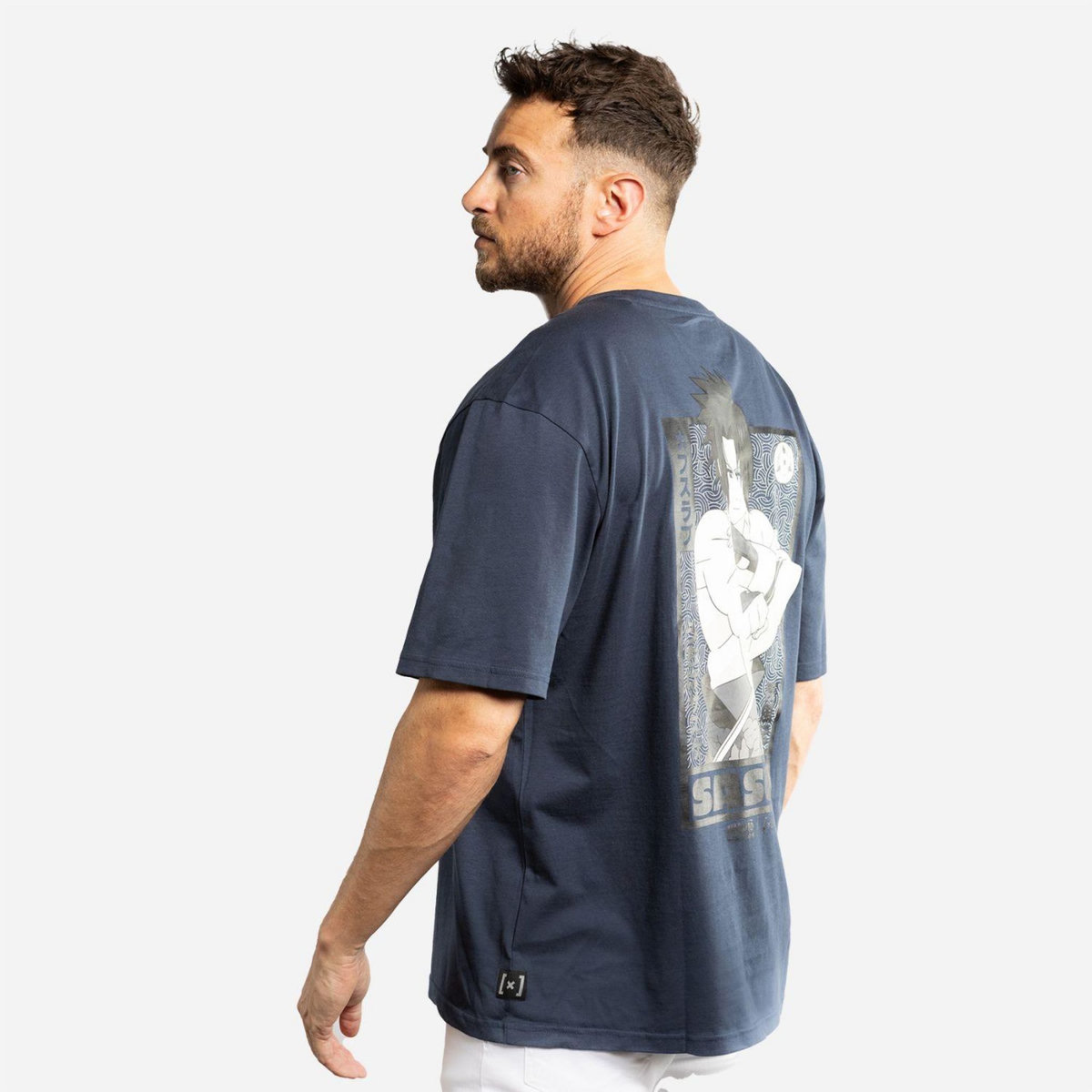 CAPSLAB T-shirt homme relax fit avec print Naruto Shippuden Sasuke