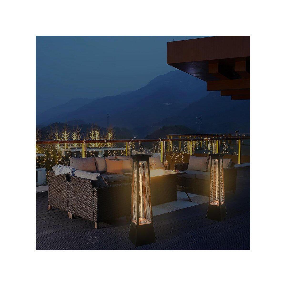 Habitat et Jardin Chauffage électrique radiant en fibre de carbone  Volcano  - 2000W - Noir