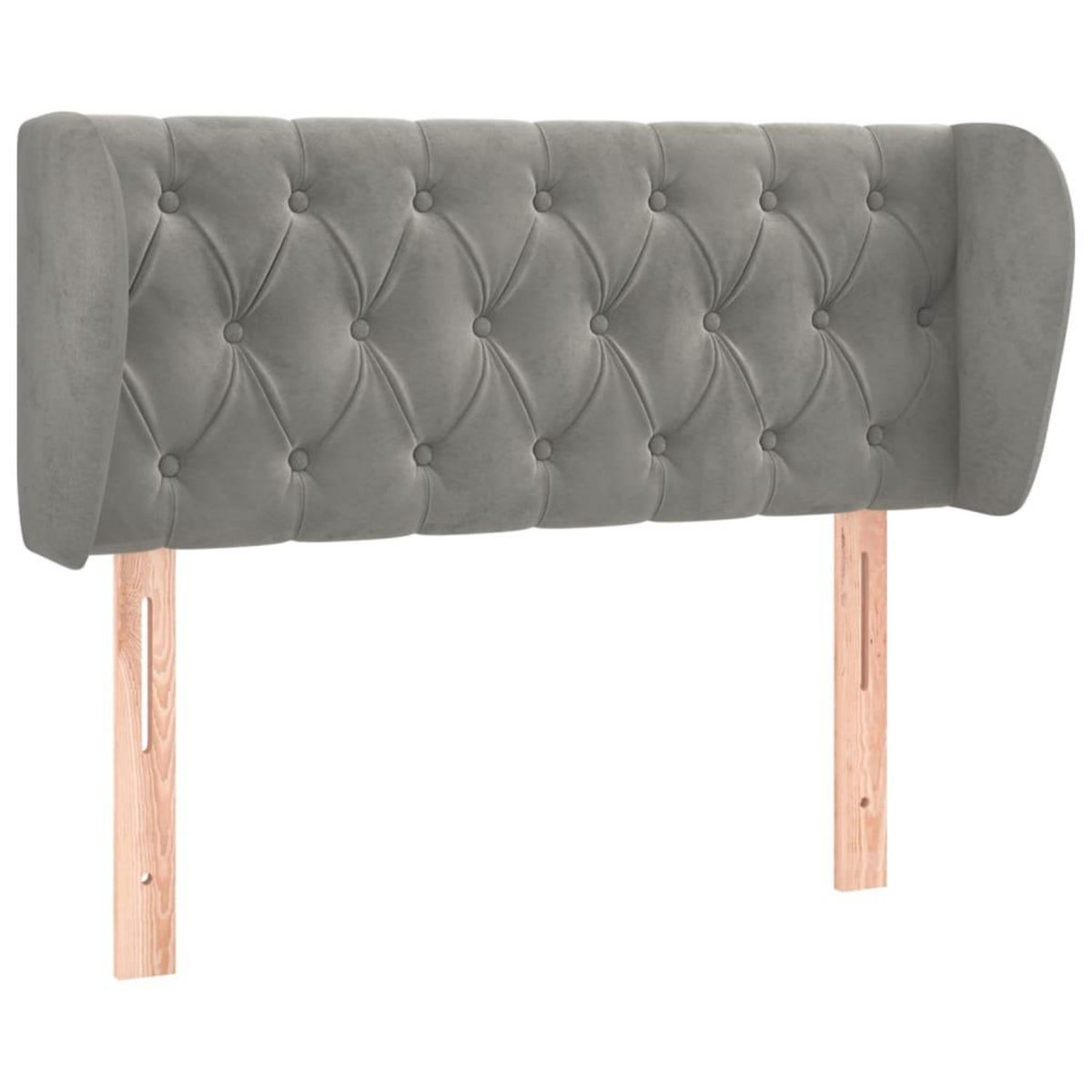 VIDAXL Tete de lit avec oreilles Gris clair 103x23x78/88 cm Velours