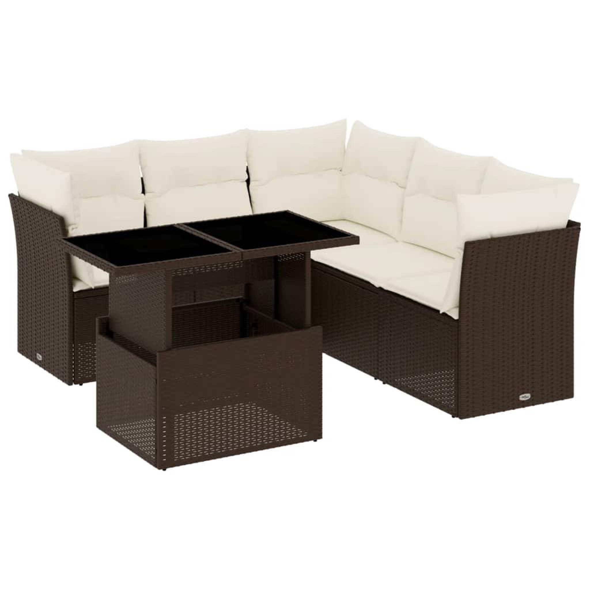 Voir la diapositive 2 : VIDAXL Salon de jardin avec coussins 6 pcs marron resine tressee