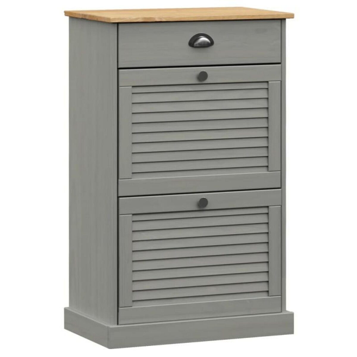 VIDAXL Armoire à chaussures VIGO 60x35x96 cm gris bois massif de pin