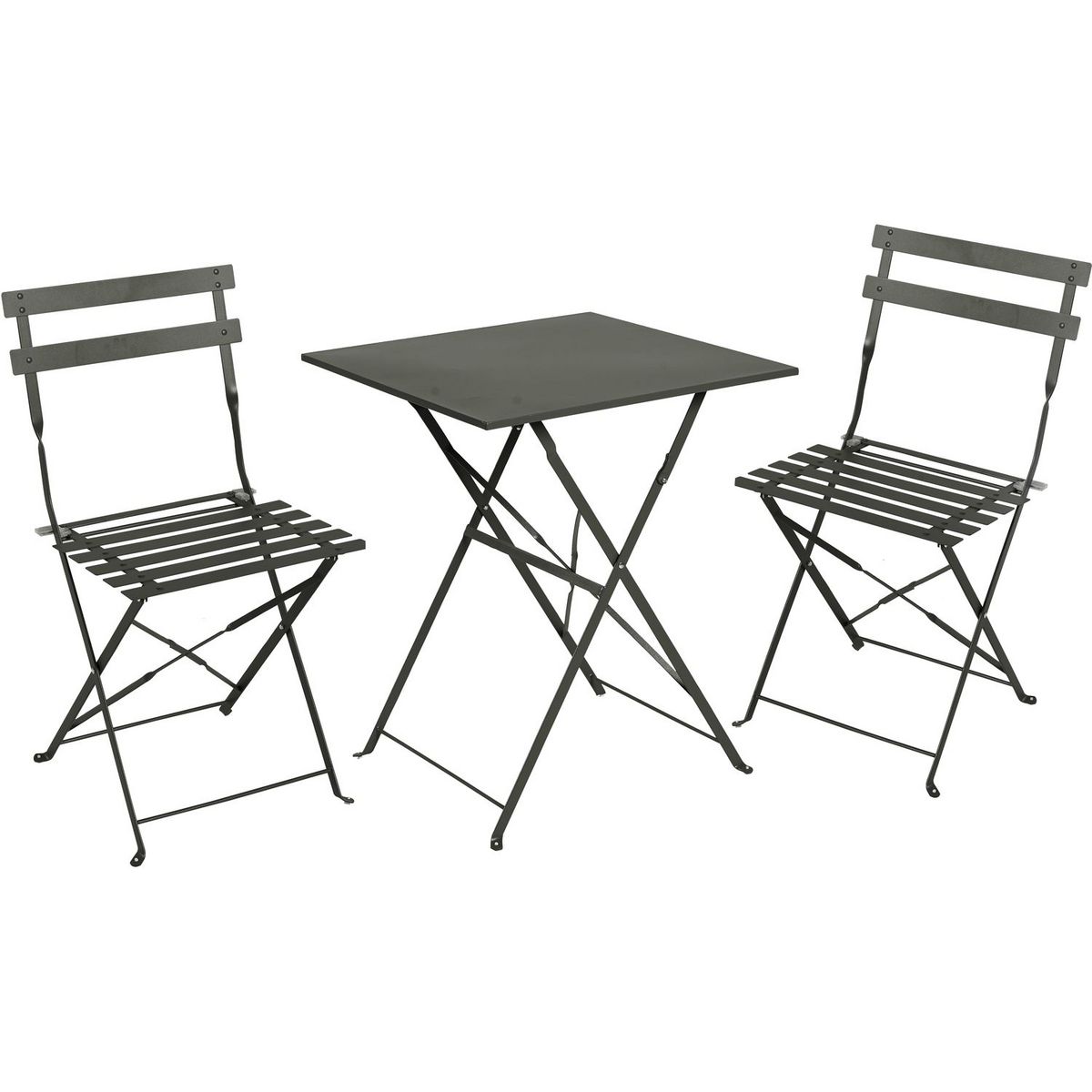 GARDENSTAR Table de jardin pliante en acier 60 x 60 cm