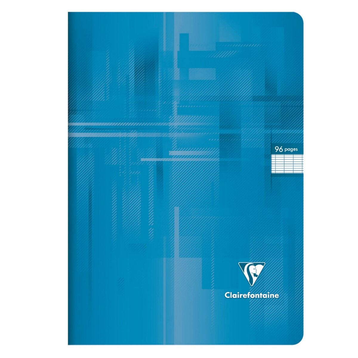 CLAIREFONTAINE Cahier piqué 24x32cm 96 pages grands carreaux Seyes bleu clair