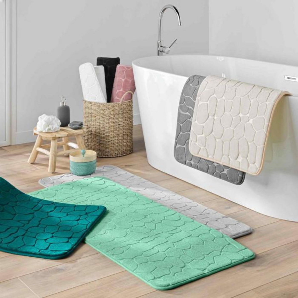 Paris Prix Tapis de Bain  Ricochet  50x120cm Noir