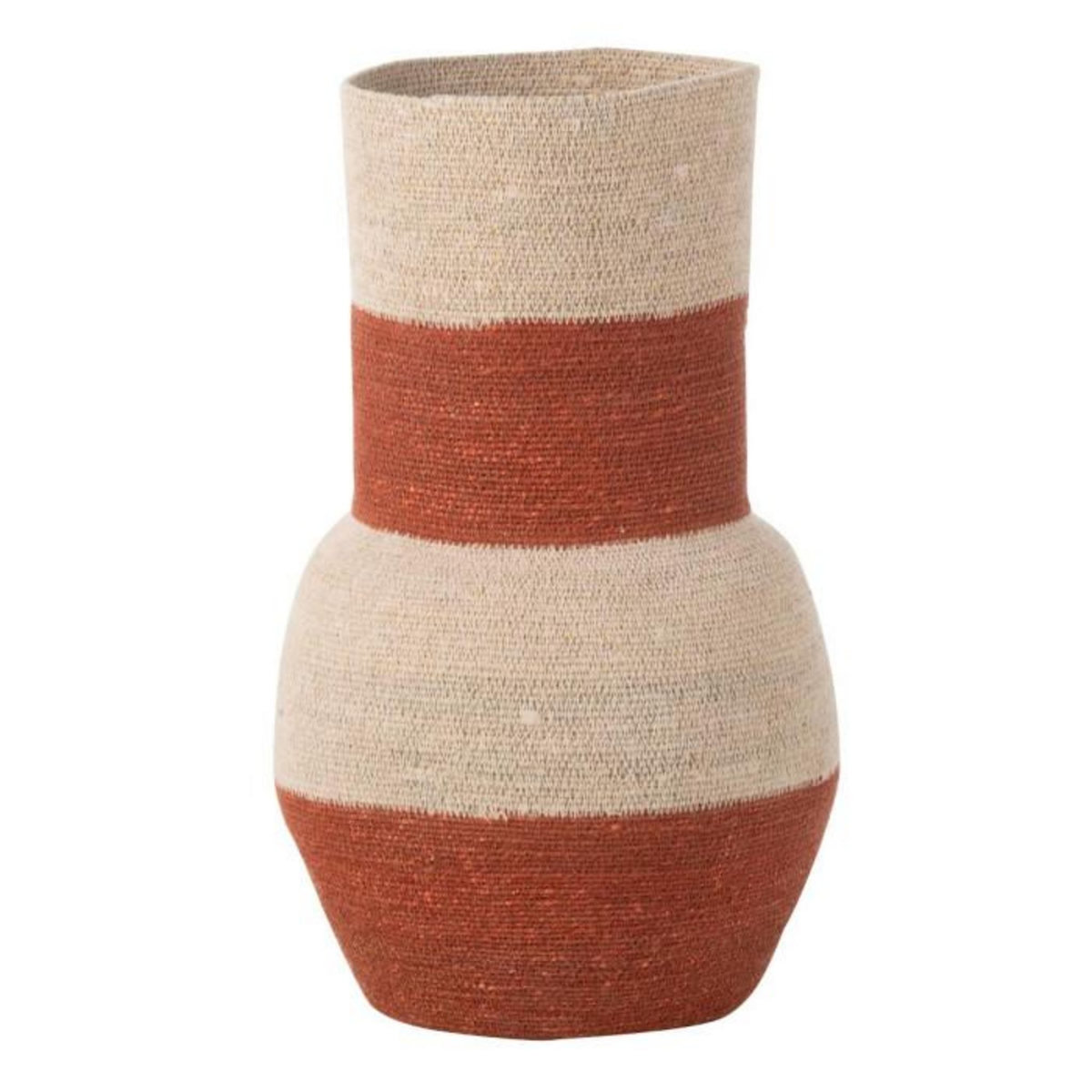 Paris Prix Vase Déco en Jonc  Rayures  52cm Naturel & Terracotta