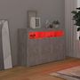 Voir la diapositive 5 : VIDAXL Buffet avec lumieres LED gris beton 115,5x30x75 cm