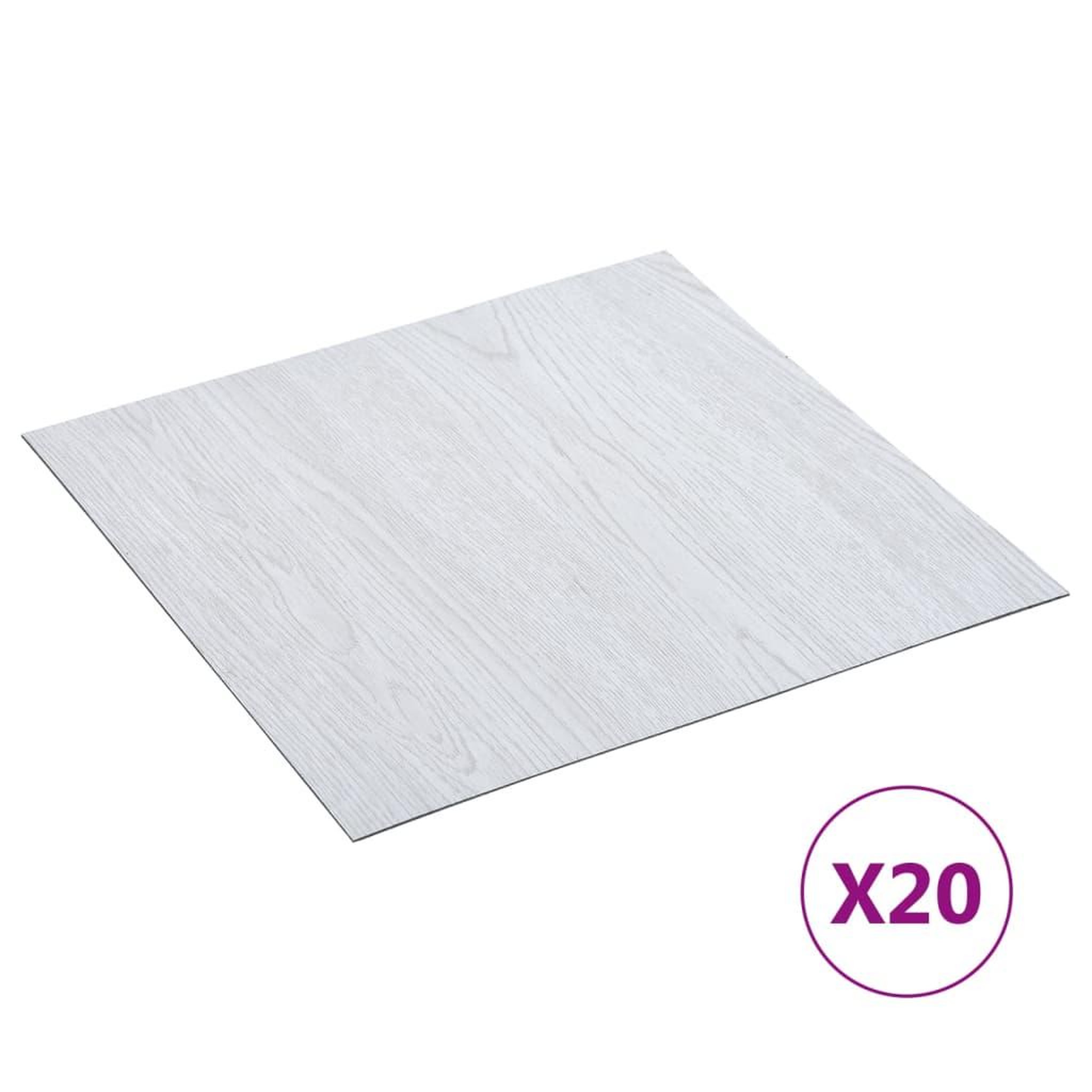 Voir la diapositive 1 : VIDAXL Dalles de plancher autoadhesives 20 pcs PVC 1,86 m^2 blanc