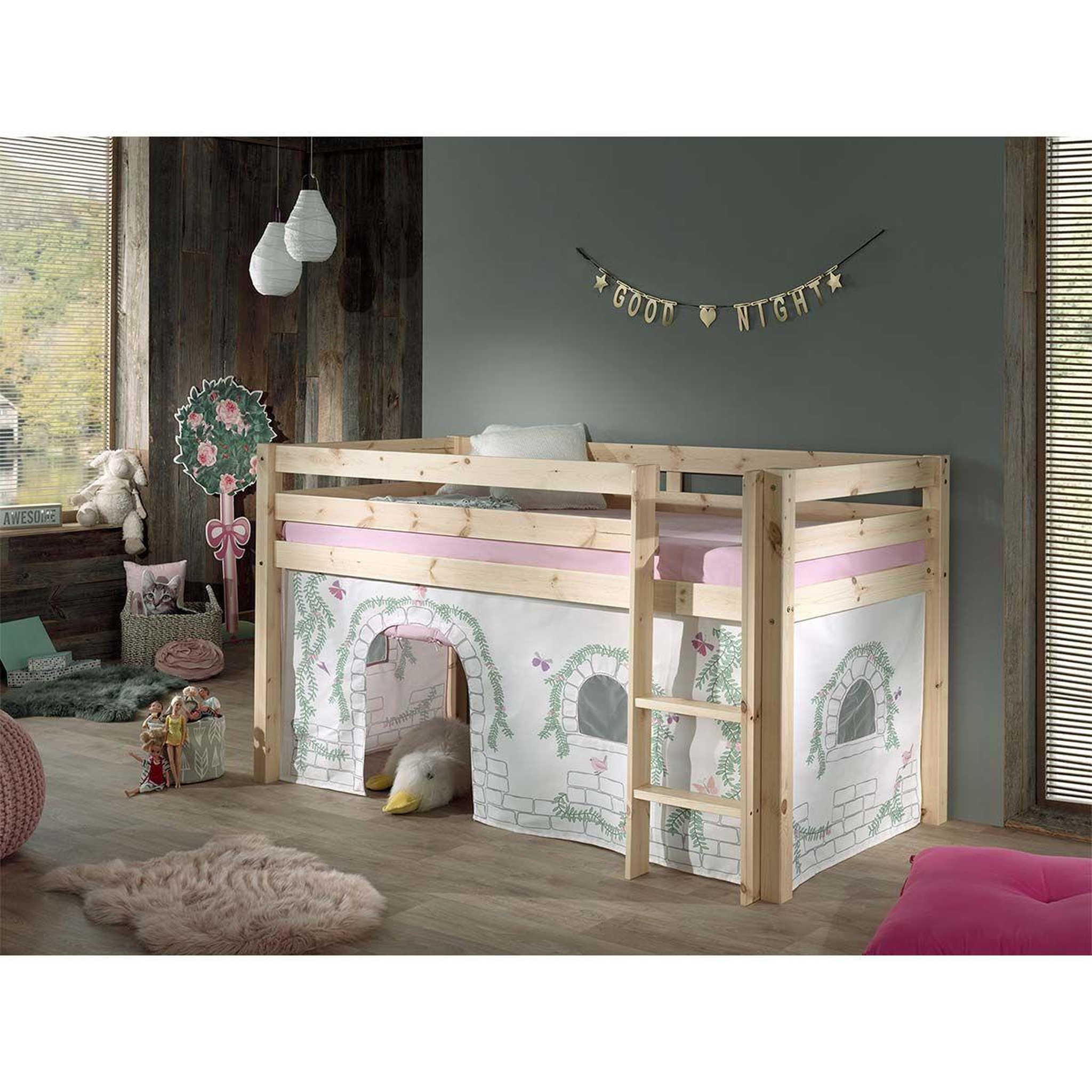 Voir la diapositive 3 : Paris Prix Pack - lit enfant & tente  pino birdy  naturel