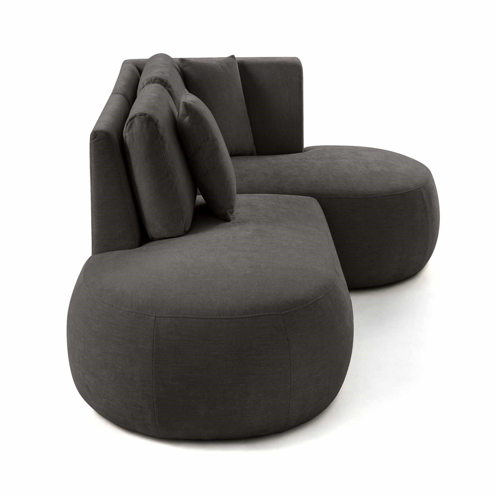 Voir la diapositive 3 : LISA DESIGN Santorini - canapé modulable d'angle droit - 4 places - en tissu texturé