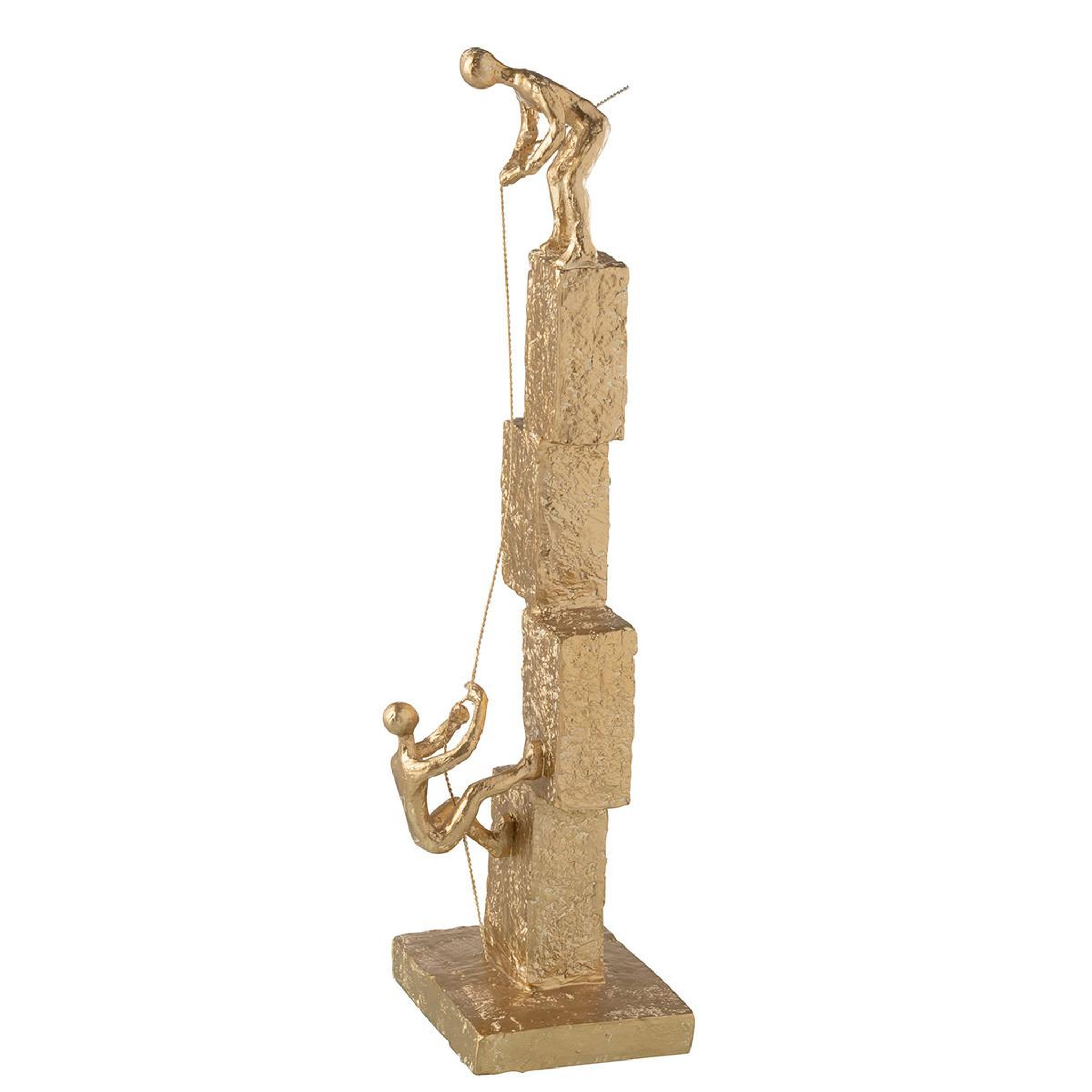 Voir la diapositive 2 : J-LINE Statuette 2 figurines grimpantes  brady  50cm or