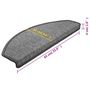 Voir la diapositive 6 : VIDAXL Tapis d'escalier 15 pcs Gris fonce 65 x 24 x 4 cm