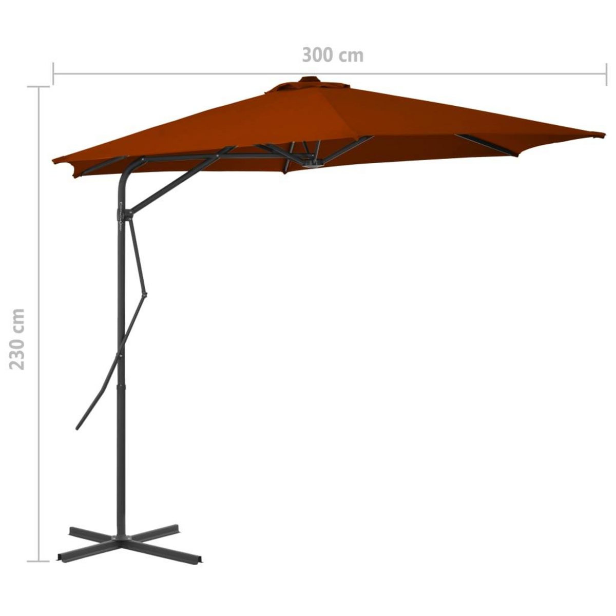 VIDAXL Parasol de jardin avec mat en acier terre cuite 300x230 cm