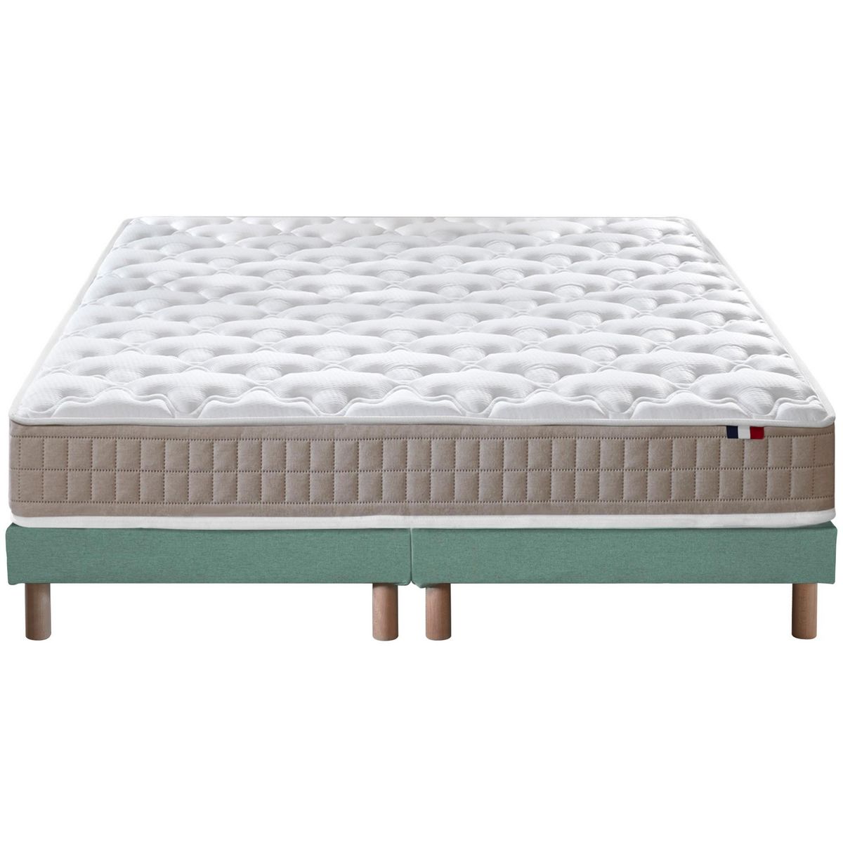 IDLITERIE Ensemble matelas 100% latex 3 zones PURE avec sommier - confort français
