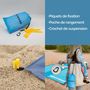 Voir la diapositive 4 : LINXOR Tapis de plage anti-sable imperméable 270 x 240 cm - Bleu et gris