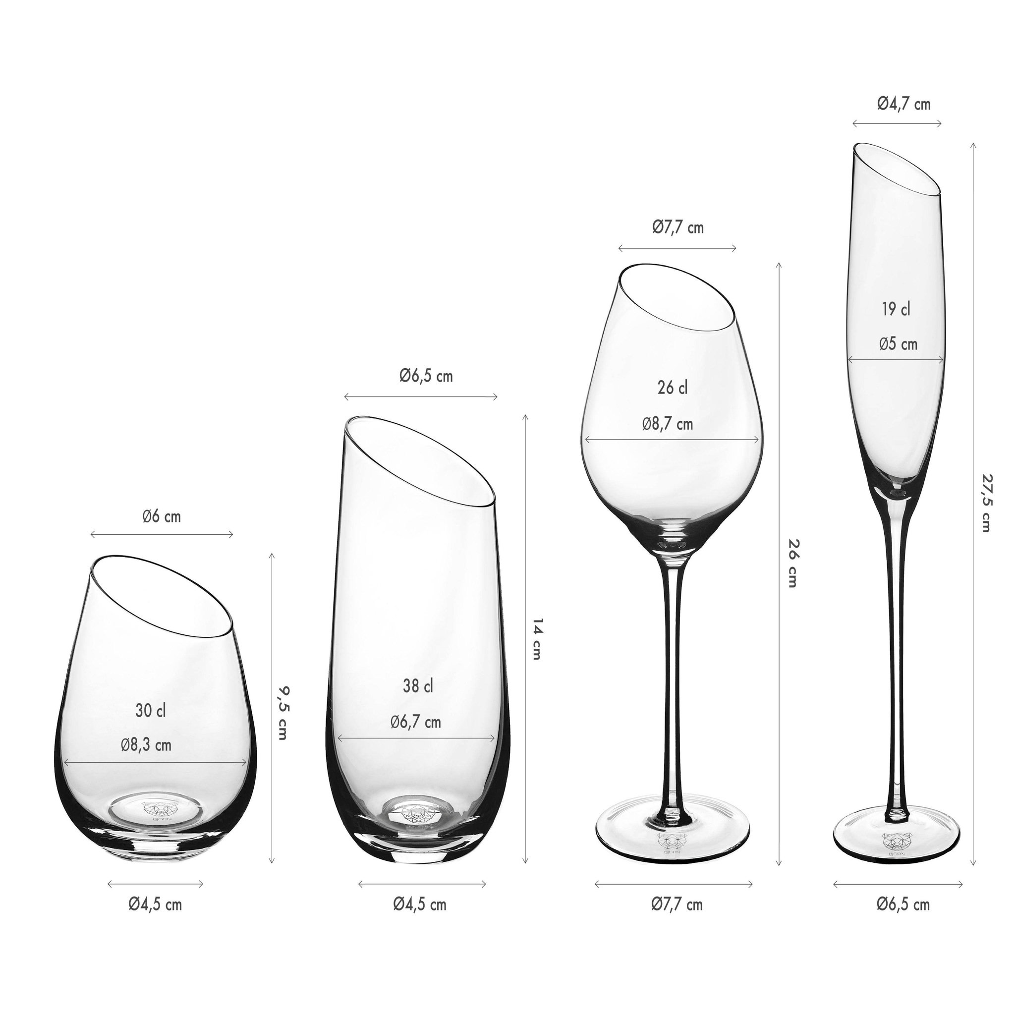 Voir la diapositive 3 : BJORN Set de verres complet sväva - 24 pièces