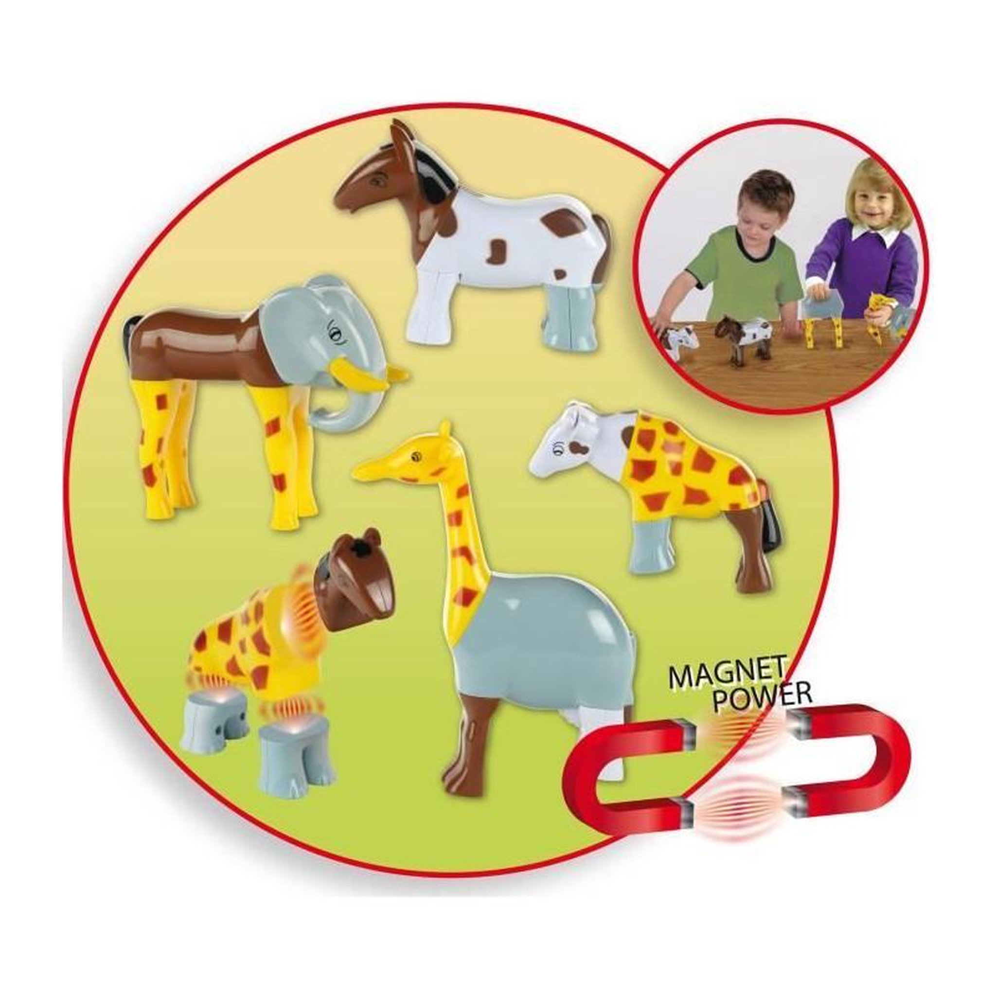 Voir la diapositive 6 : Klein Animaux magnétiques puzzle 16 pièces – Funny Puzzle 4 animaux – Dès 12 mois – Klein