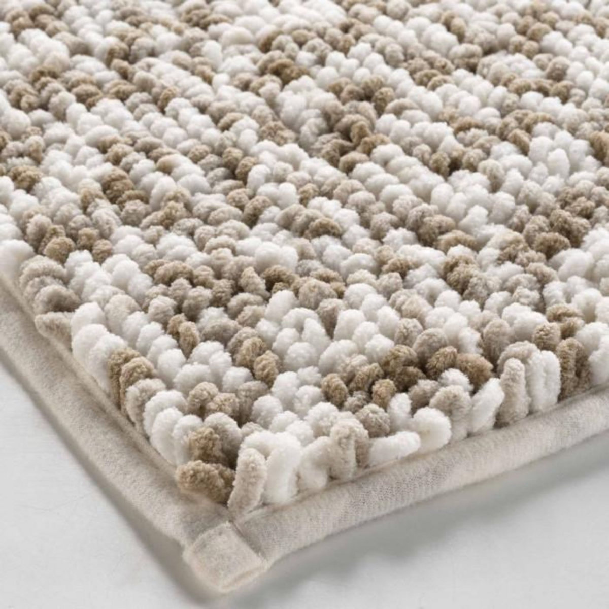 Paris Prix Tapis de Bain  Friza  45x75cm Blanc & Marron