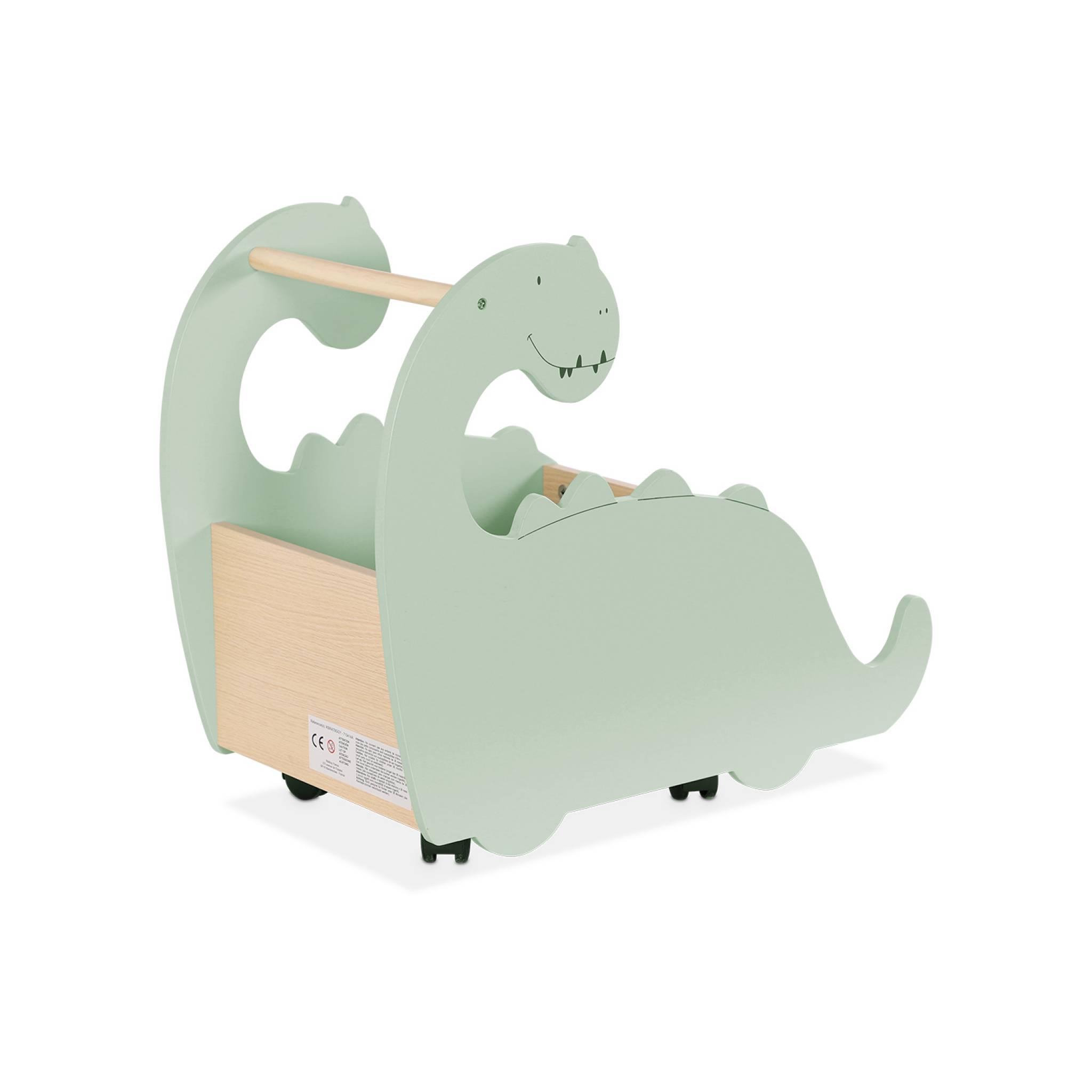 Voir la diapositive 5 : SWEEEK Coffre à jouets avec roulettes. pour enfant dinosaure