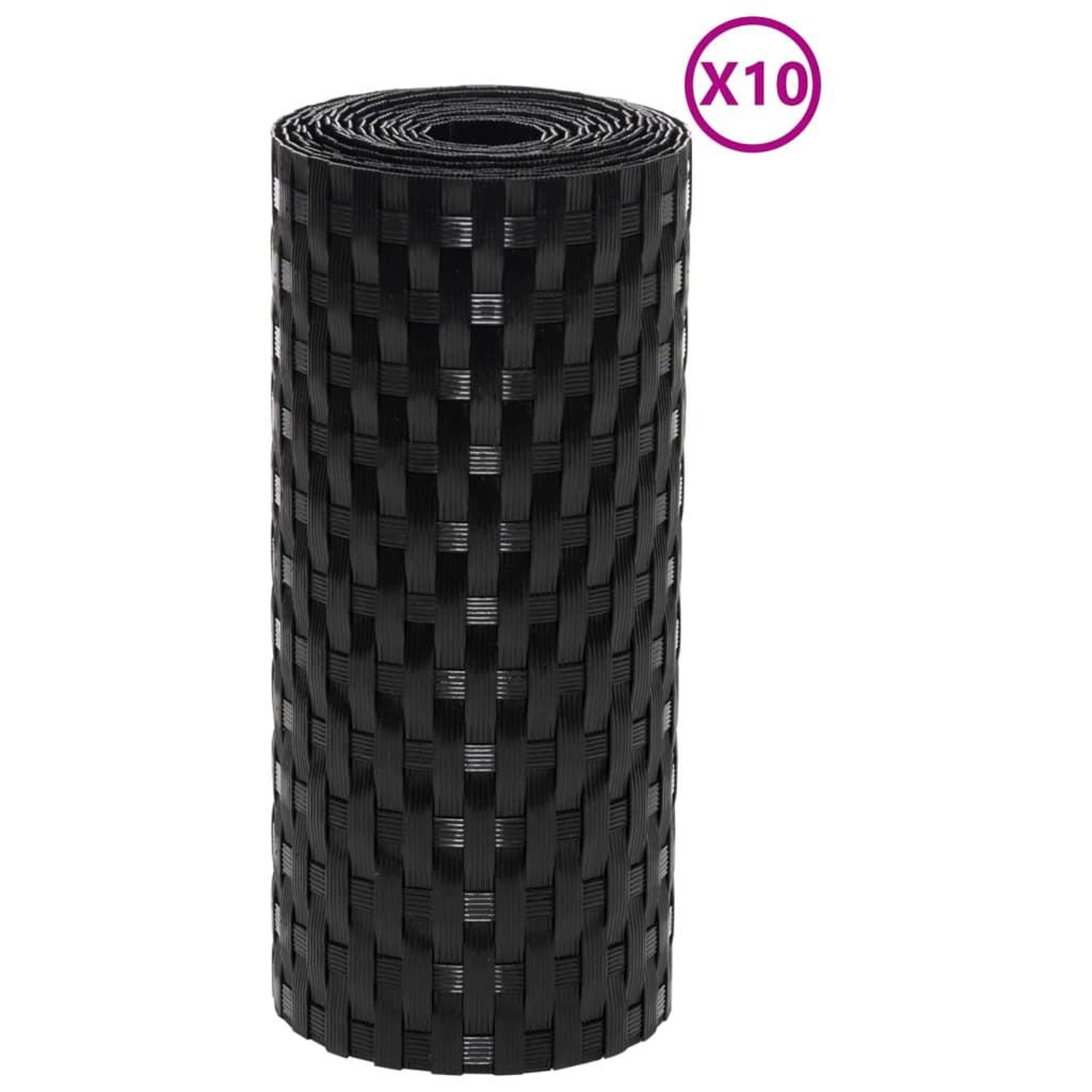 Voir la diapositive 3 : VIDAXL Paravents de balcon 10 pcs noir 255x19 cm resine tressee