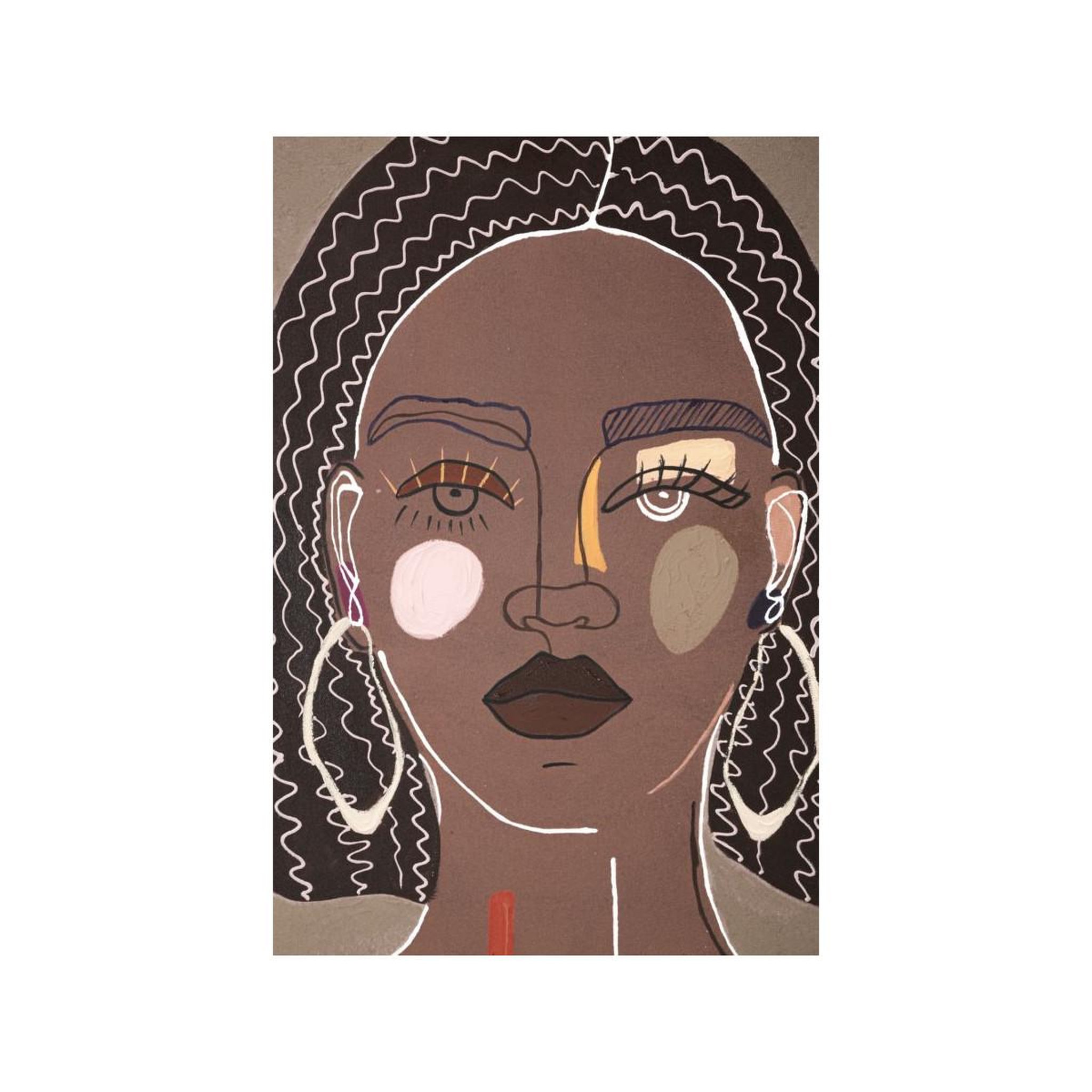 Voir la diapositive 2 : Paris Prix Toile imprimée déco  tribal face  80x100cm marron