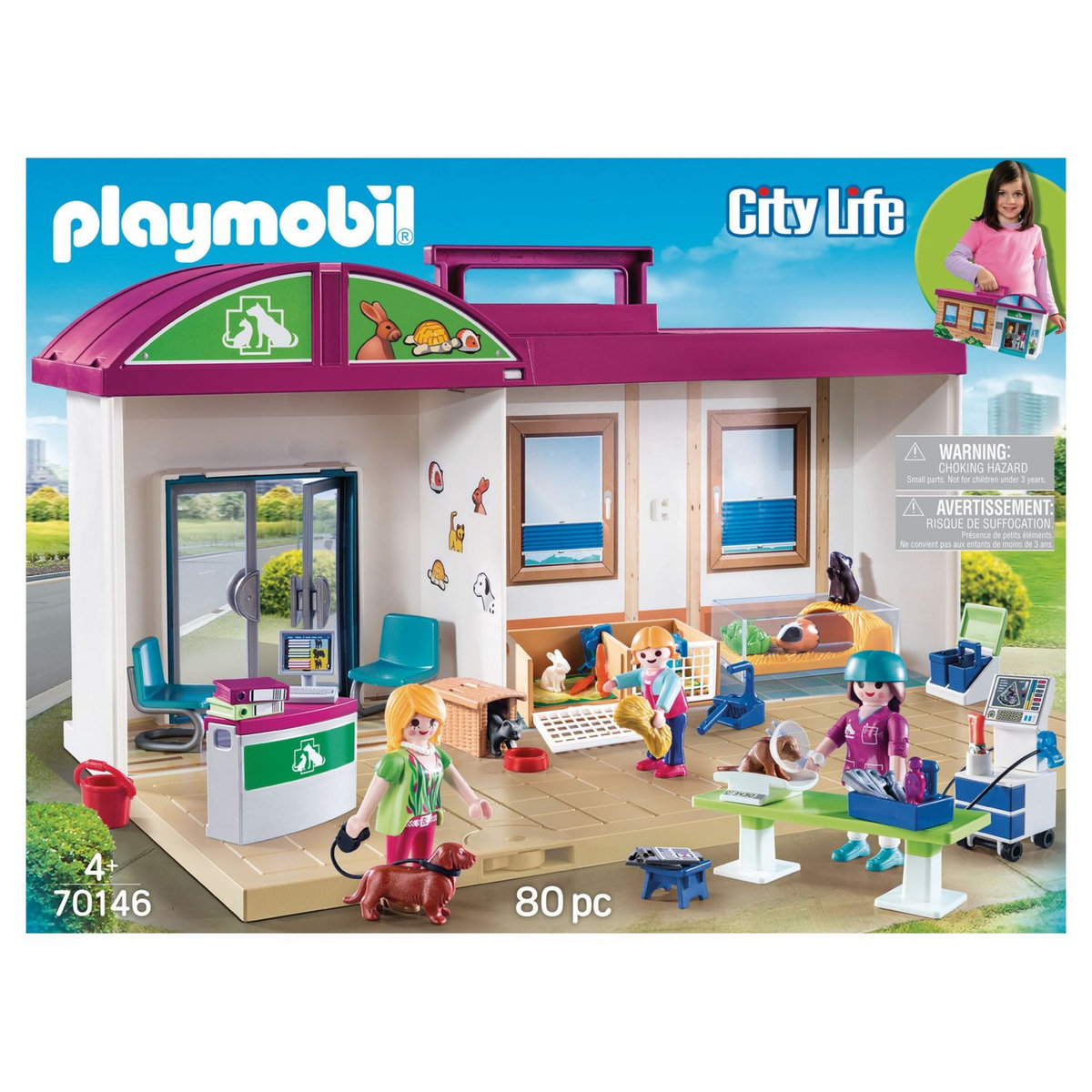 PLAYMOBIL 70146 - City Life - Clinique vétérinaire transportable