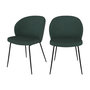 Voir la diapositive 1 : Rendez vous déco Lot de 2 chaises vertes en tissu bouclette et pied en métal-Groom