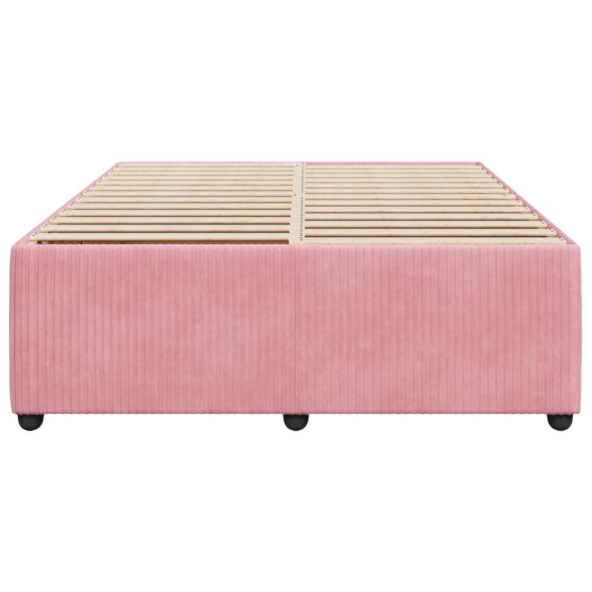 Voir la diapositive 4 : VIDAXL Cadre de lit sans matelas rose 140x200 cm velours