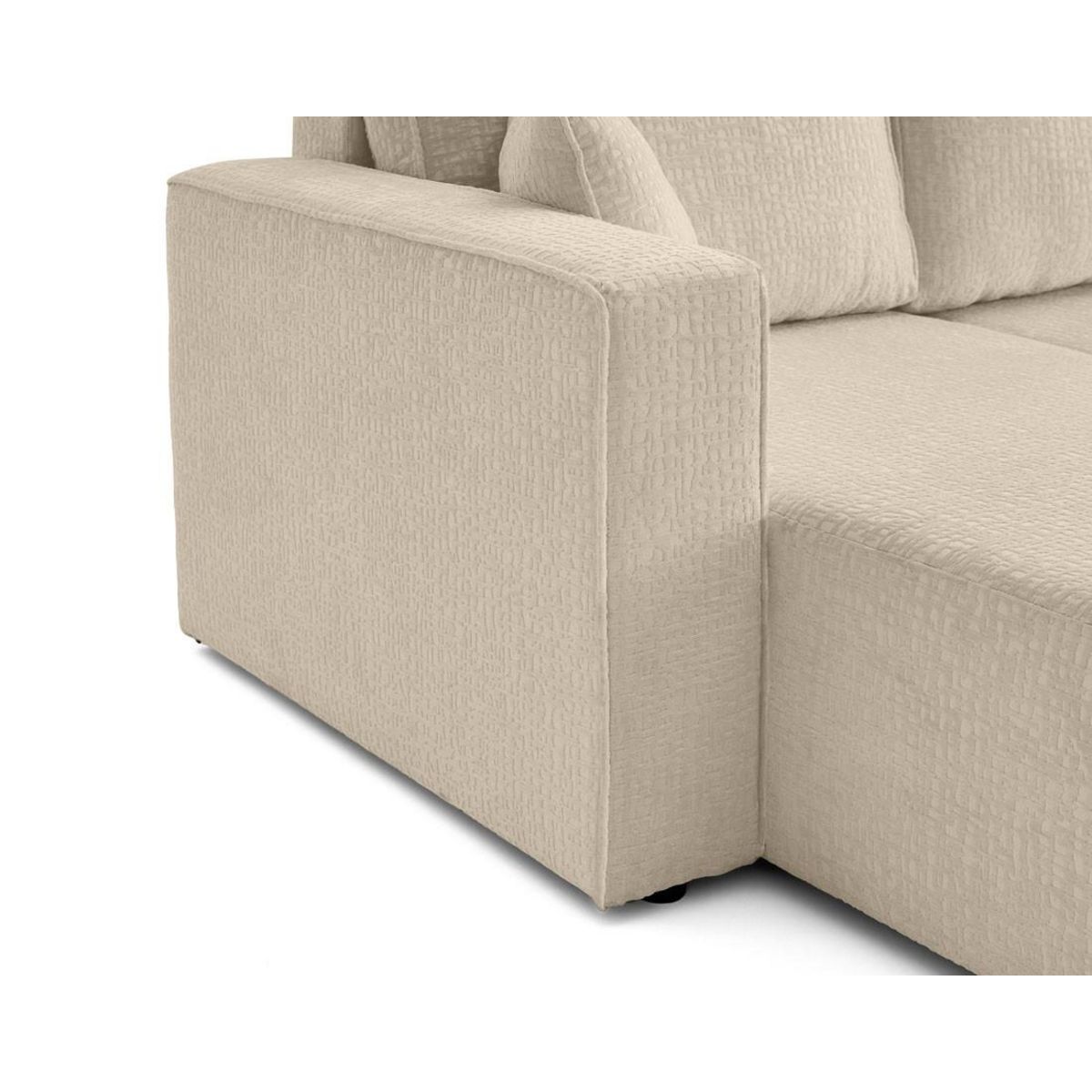BEST MOBILIER Topaze - canapé panoramique en u - 7 places - convertible avec coffre - en tissu velours relief