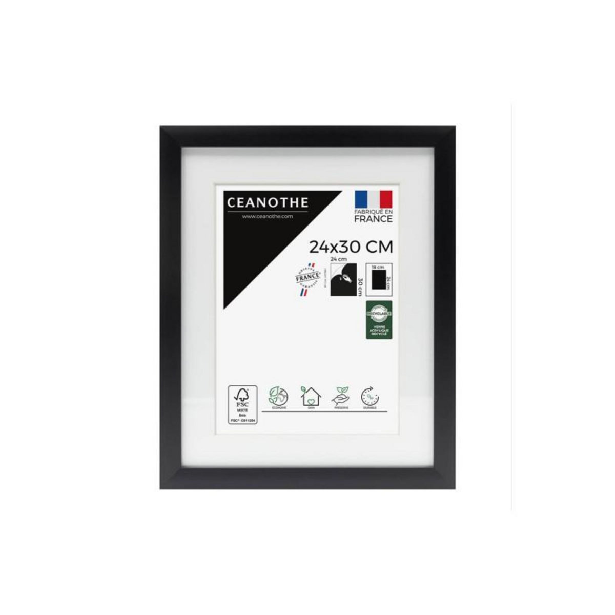CEANOTHE Cadre Ceanothe CADRE 24X30 OUV 18X24 MILAN NOIR