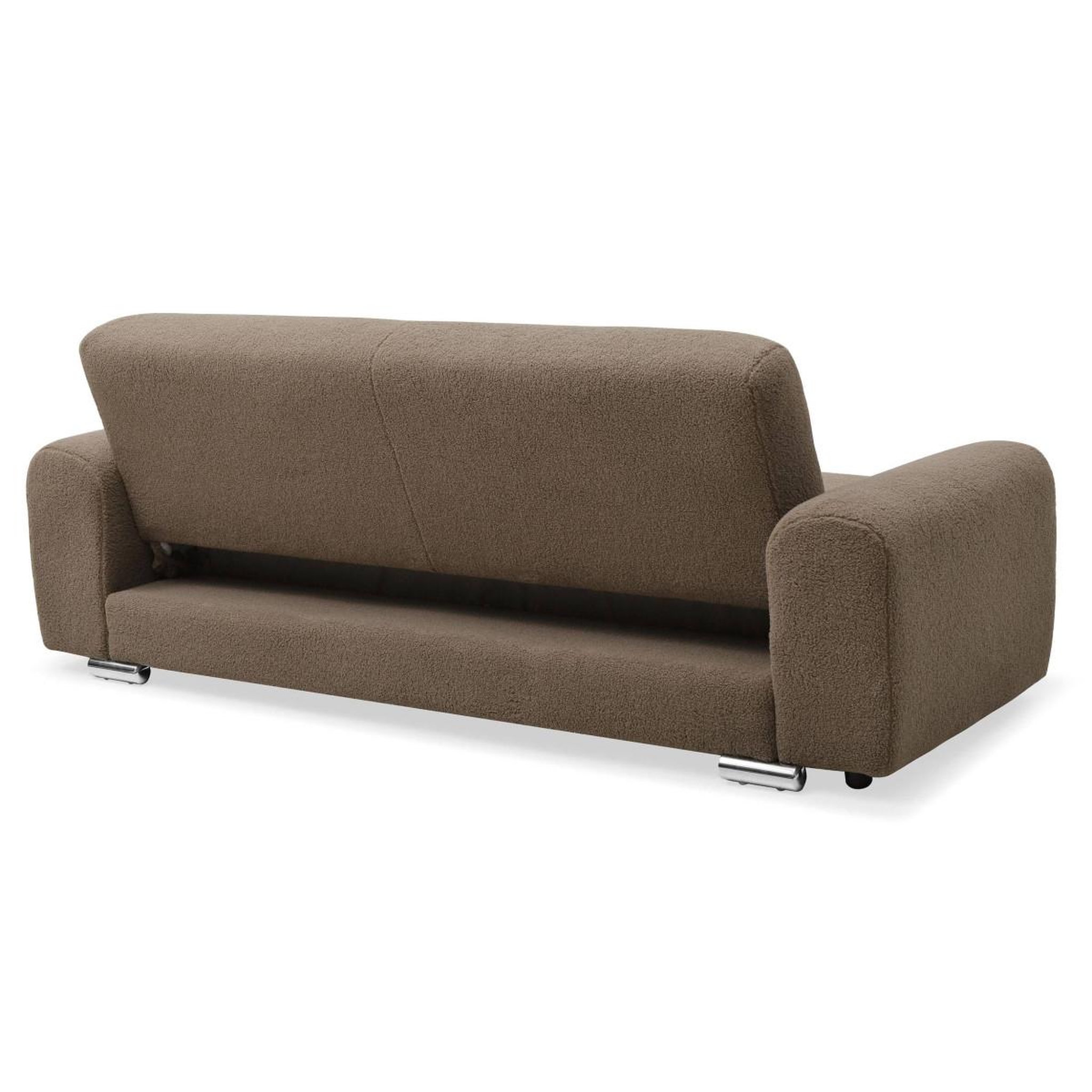Voir la diapositive 2 : Paris Prix Canapé Convertible 3 Places Bouclette  Trey  223cm Taupe