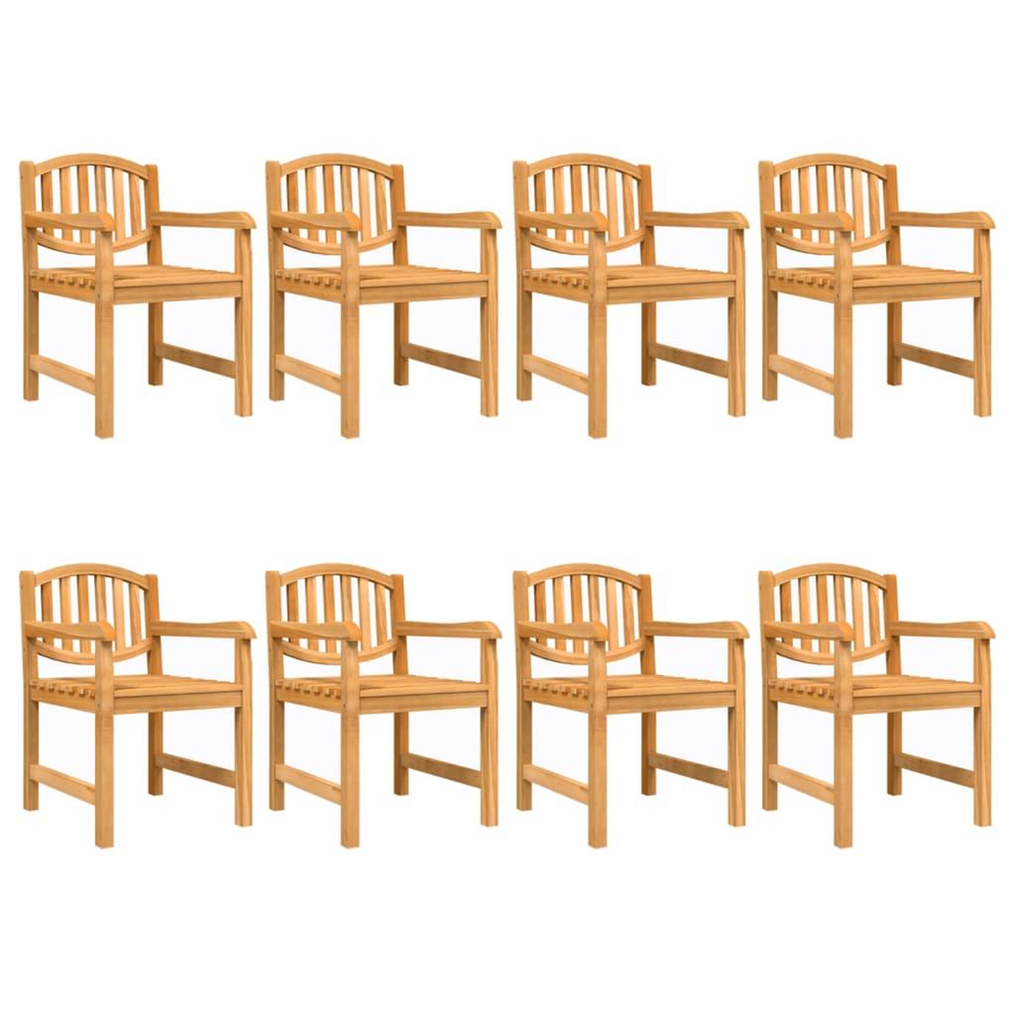 Voir la diapositive 2 : VIDAXL Chaises de jardin lot de 8 58x59x88 cm bois massif de teck