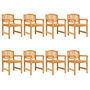 Voir la diapositive 2 : VIDAXL Chaises de jardin lot de 8 58x59x88 cm bois massif de teck