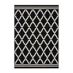 Paris Prix Tapis Imprimé Losange à Poils Courts  Lina  Noir. Coloris disponibles : Noir