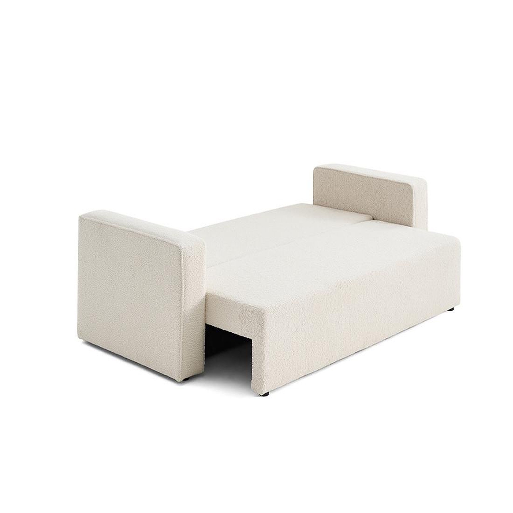 Voir la diapositive 3 : BEST MOBILIER Topaze - canapé 3 places - convertible avec coffre - en tissu bouclette