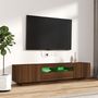 Voir la diapositive 4 : VIDAXL Ensemble de meubles TV avec lumieres LED 2 pcs Chene marron