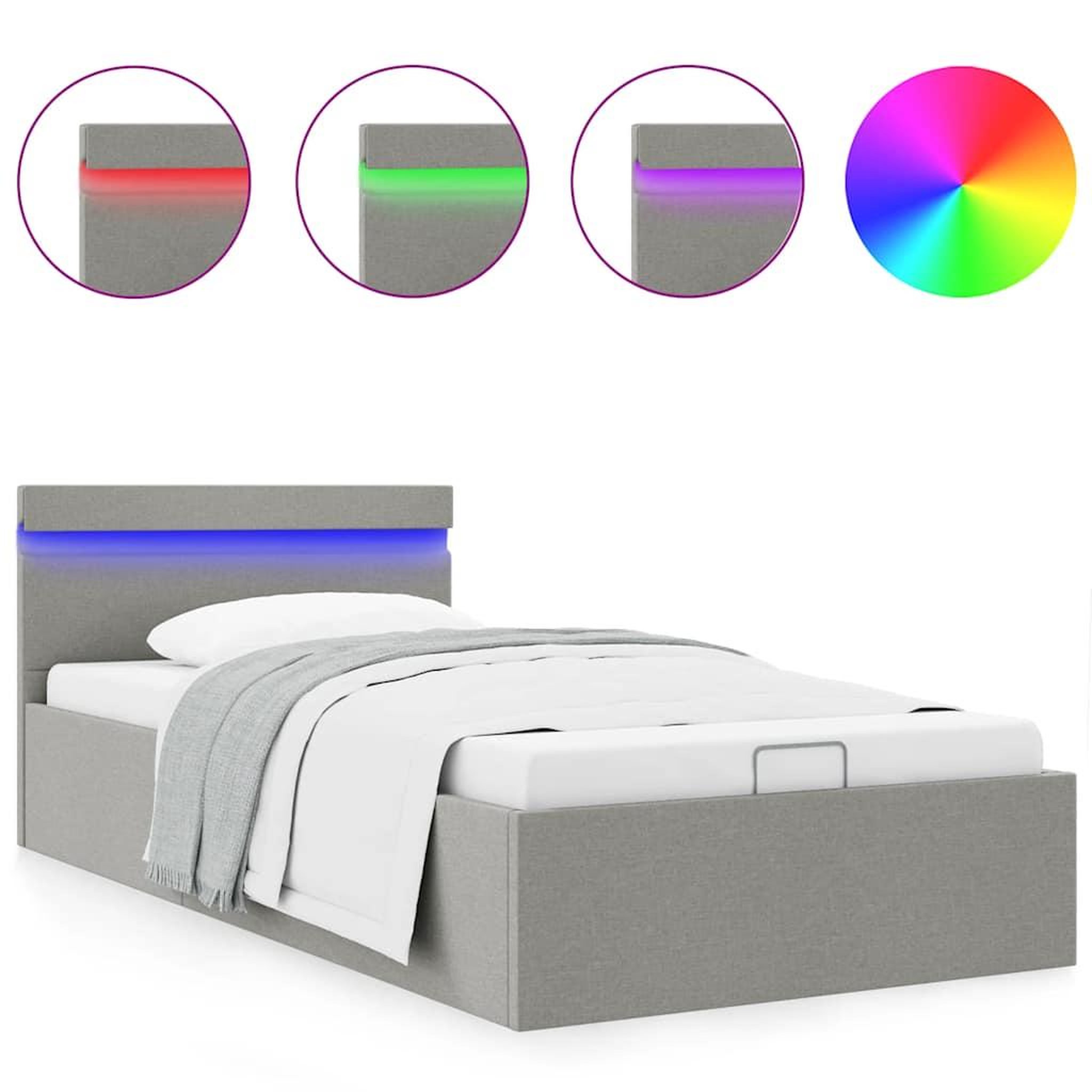 VIDAXL Cadre de lit a rangement hydraulique sans matelas 100x200 cm